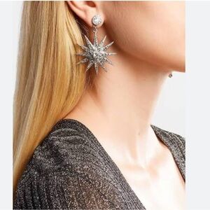 Oscar De La Renta Elegant Silver Starburst Earrings